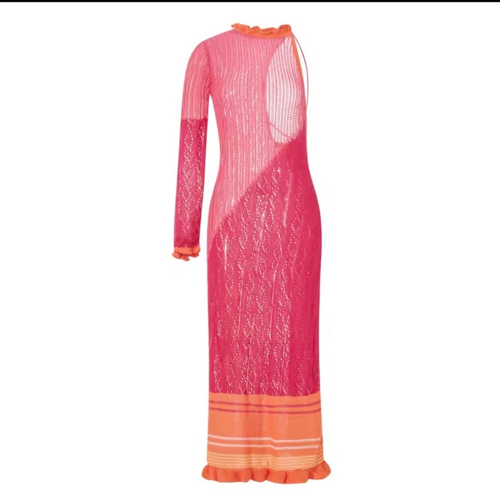 Pink Crochet Swimwear Cover Up